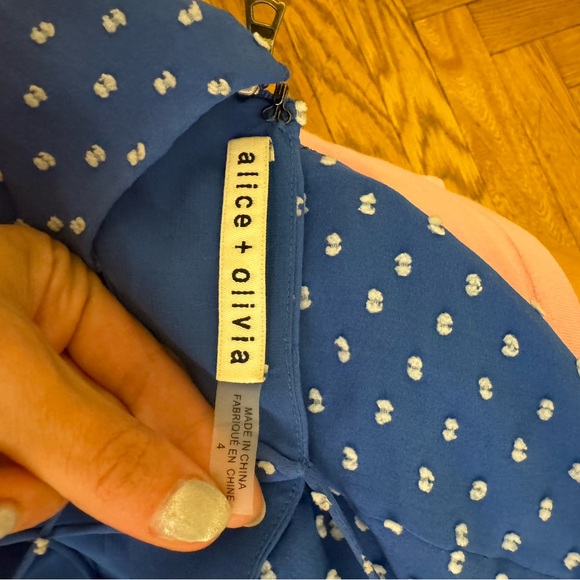 Alice & Olivia Roe Tie-Front Blue Mini Dress - Picture 3 of 3